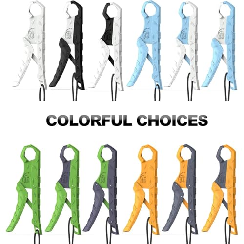 SNAIL TRAIL 9'' Floating Fish Gripper, Fishing Grabber | Catfish Mouth Pliers, Caught Bass Holder, Digital Scale Hook Clamp, Saltwater Lip Grip Tool with Lanyard, Gifts for Men - color: Green