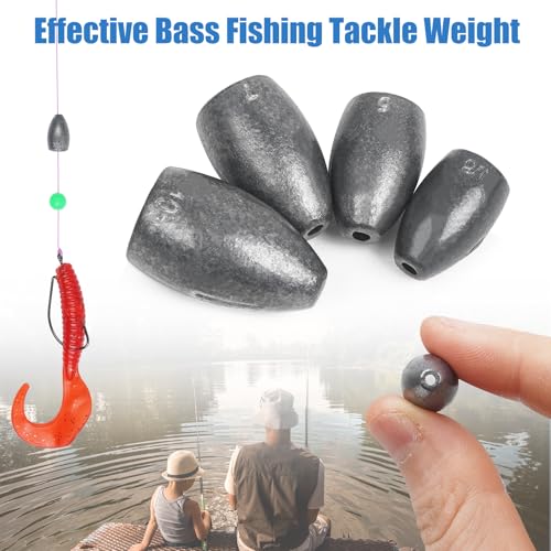Fishing Weights Bullet Sinkers Flipping Weights for Bass Fishing Punching Carolina Rig Texas Rig Worm Sinker Freshwater Saltwater 1/8oz 3/16oz 1/4oz 3/8oz - style: 1/8oz-30pcs