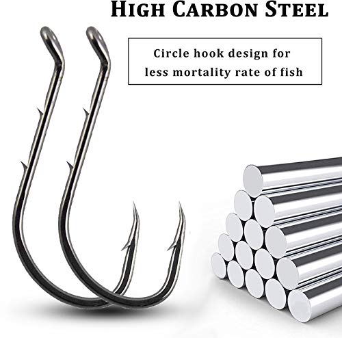 Fishing Baitholder Hooks - 100pcs Barbed Shank Sharp Strong High Carbon Steel Octopus Bait Holder Hooks for Freshwater Saltwater Live Bait Fishing - size: 3/0-100PCS