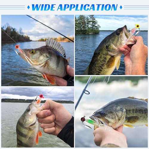 Crappie Lures Soft Plastic Fishing Lures Kit, 52pcs Glow Paddle Tail Swimbaits with Glitter, Mini Fishing Baits for Crappie Bluegill Trout Bass Perch Panfish, Freshwater Tackle Kit - color: 47pcs Crappie Jigs Lure Kit