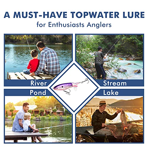 TRUSCEND Popobait Easy Catch Fishing Lures with BKK Hooks, Instant Startup, Longer Cast, Balanced Spray/Sound/Swim, Plopper Topwater Lures for Bass, Trout, Pike, Walleye, Freshwater Saltwater Fishing - color: D1-4.3",0.56oz