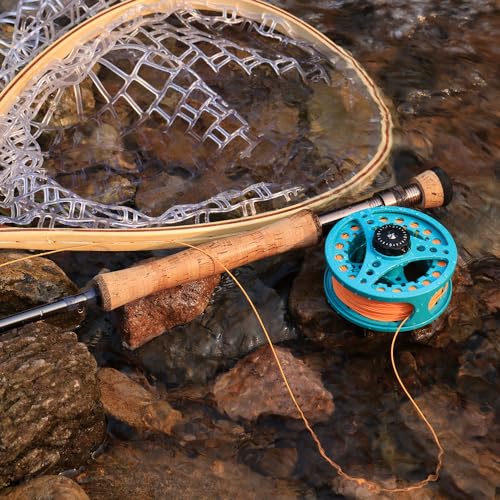 Sougayilang 5/6 Weight 9ft Fly Rod, 4-Piece Graphite Rod, Die Cast Aluminum Reel, Carrying Case, Fly Box & Fishing Flies Combo Starter Kit - color: Fly Fishing Combo #5-Turquoisee