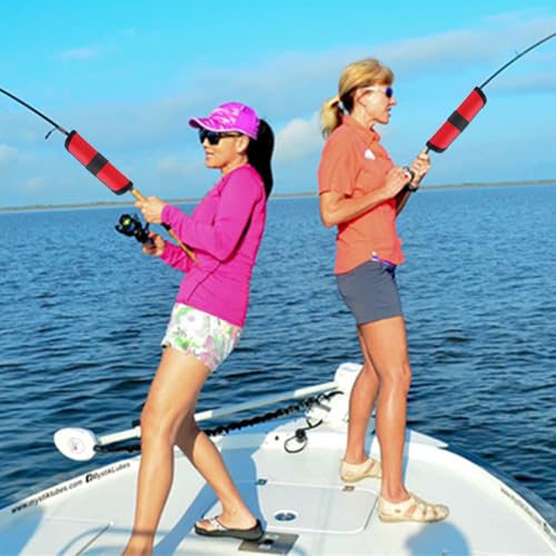 8-Pack 6" Fishing Lure Covers with Heavy-Duty Rod Sleeve, Lure Wraps with Velcro - Fishing Hook Covers for Spinning Rod, Freshwater/Saltwater