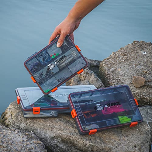 RUNCL Fishing Tackle Box, Waterproof Airtight Stowaway, 3600/3700 Tray Tackle Box with Adjustable Dividers, Plastic Storage Organizer (4pcs 3700) - color: 4pcs 3700