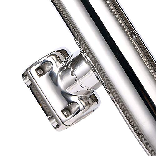 Amarine Made 4-Pack Stylish Stainless Steel Clamp on Fishing Rod Holder for Rails 7/8" to 1"