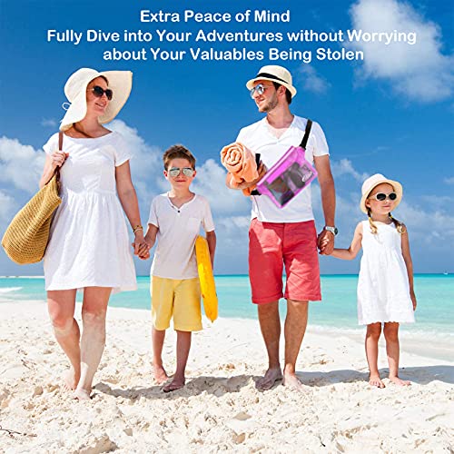 AiRunTech Waterproof Fanny Pack, Beach Cruise Vacation Essentials, Waterproof Pouch Protect Phone Passport Valuables Dry Safety, Paddle Board Kayaking Boating Swimming Accessories-2 Pack(Blue + Pink) - color: Blue+Pink