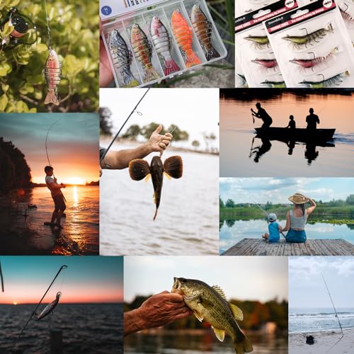 EXAURAFELIS Multi Jointed Swimbaits Fishing Lures for Bass Trout Perch Slow Sinking Lifelike Fishing Lure Kit Swimming Lures Freshwater Saltwater Tackle Box - color: A - 7segment multi-jointed Swimbaits - 4 inch