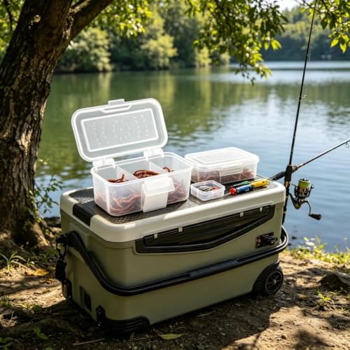 Portable Hanging Waist Fishing Lure Box Breathable Fishing Live Baits Box Baits Holder Carrying Case Holder Portable Live Container Lure Case Container