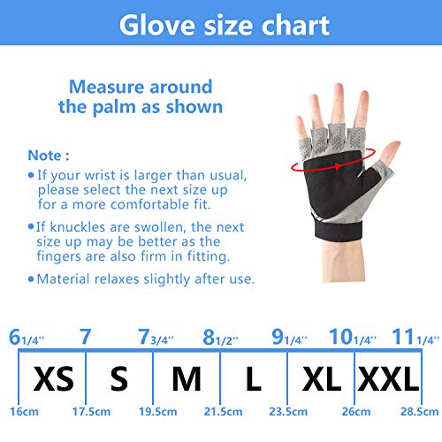 Palmyth UV Fishing Gloves Sun Protection Fingerless Kayaking Glove Men Women UPF 50+ SPF for Sailing, Hiking, Paddling, Canoeing, Rowing, Driving - color: Light Gray, size: Large