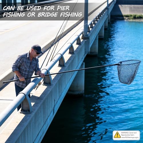 THKFISH Carbon Fiber Fishing Landing Net- 27 to 157.5 Inch Long Handle, Portable Collapsible Fishing Net for Salmon, Steelhead, Fly, Catfish, Bass, Trout Fishing, Trout Net, Dip Net Gifts for Men - size: 118” Telescopic Handle