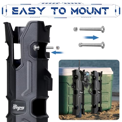 MECHA-X 4PCS Rod Holder for Boat,Wall Mounted Boat Rod Holders for Fishing,Fishing Tube Rod Holder for Boats,Garage,Cooler,Trailer,Pole Holders Side Mount for Storage with Scews & 8 Ball Bungees