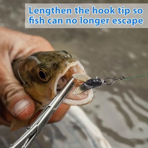Bionic Fly Fishing Bait, Flies Fishing Lures Kit Trout Jigs Swimbaits Dry Flies Fly Fishing Lures Fish Attractant Fly Fishing Hook for Saltwater Freshwater Bass Panfish 15mm - color: Black-18pcs