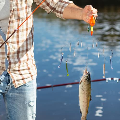 5 Arms Alabama Rigs for Bass Fishing, Swimbait Lure Kit Umbrella Rigs with 4 Willow Leaf Blades for Trout Salmon Freshwater Saltwater - color: 8 Blades-2pcs