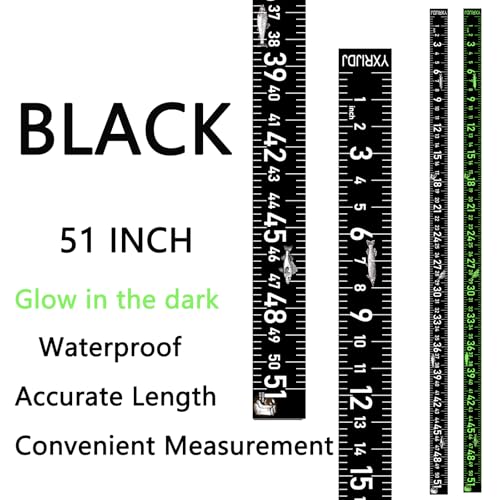 51 Inch Fishing Ruler Adhesive Waterproof Fishing Measuring Tape Tool for Boat Reflective Boat Ruler Sticker Glow Tape in The Dark - color: Blue