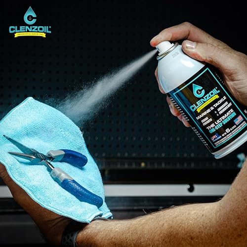 CLENZOIL Marine & Tackle - Fishing Gear Oil Lubricant - for Fish Care Reels, Boat Motors, Downriggers & More - Easily Oils Applicator - size: 6 oz Aerosol