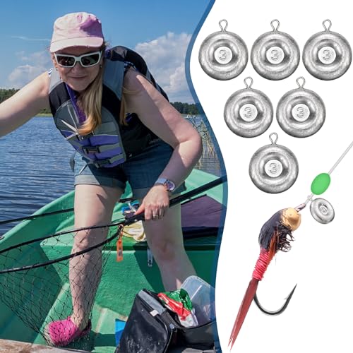 24 Pieces Fishing Disc Sinkers Weights Disc Sinker Fishing Sinkers Weights for Saltwater Catfishing Trolling Surf Tackle - size: 3 oz