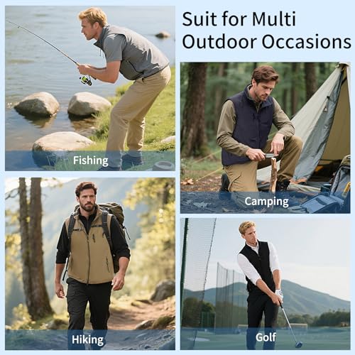 KIWI RATA Mens Casual Lightweight Outdoor Vest Summer Fishing Safari Travel Outerwear Vests Cargo Utility Jacket - color: Grey, size: Small