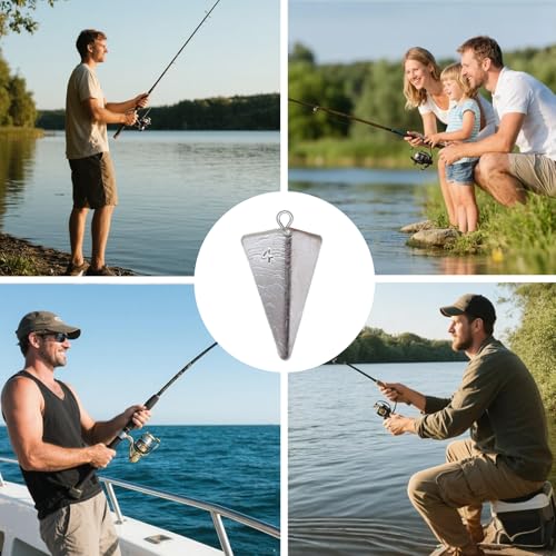 Pyramid Sinkers Assorted Weights 2oz 3oz 4oz, Lead Surf Fishing Sinkers for Saltwater Beach Bottom Fishing (5-8 Pack) - size: 4oz-5pcs