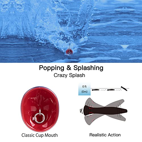 Dr.Fish Popper Saltwater Fishing Lures, 8 Inches GT Popper VMC Treble Hooks Surf Fishing Lures for Striper Tuna Barracuda Mackerel Snapper Bluefish Pencil Plugs Offshore - color: Blue Amberjack(8")-1 Pack