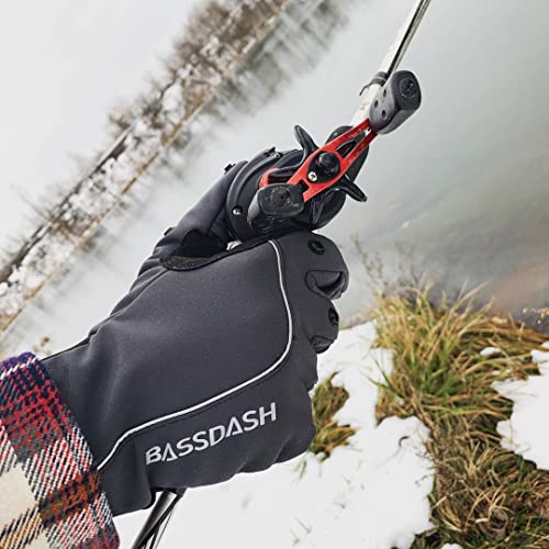 Bassdash WintePro Insulated Fishing Gloves Water Repellent with Fleece Lining Cold Weather Winter Gloves for Men Women Ice Fishing Hunting Photography Hiking - color: Grey, size: Small