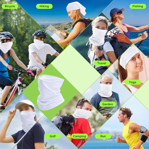 Geyoga 2/4 Pack Cooling Neck Gaiter Summer Breathable Balaclava Face Mask with Mesh Holes UV Protection Sun Scarf Men Women - color: White