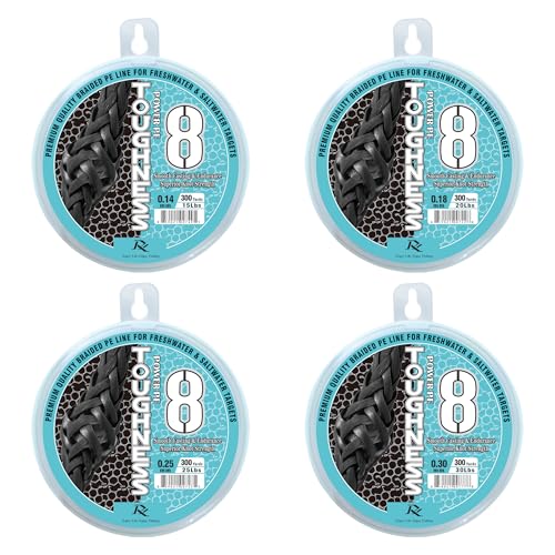 Ray Fishing Toughness 8 Strands Braided Fishing Line | Cast Further & Lasts Longer, Greater Abrasion Resistance, Strong Knot Strength, Smaller Diameter, Fresh and Salty - color: Blue Camo, size: 0.14mm-15Lbs