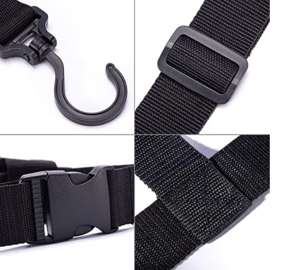 SAMSFX Fishing Wader Boot Hanger Adjustable Strap for Storage Drying - color: Plastic Hook, Black