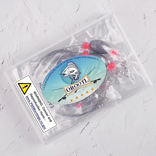 Egg Sinkers Fishing Weight Rigs, 8pcs Stainless Steel Wire Leader Rigs with Sinker Weights Carolina Rig for Flounder Catfish Saltwater Fishing 1/2oz-2oz - size: 1.5oz-8pcs
