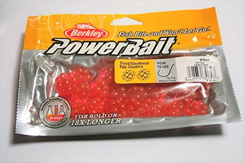 Berkley PowerBait Trout/Steelhead Egg Clusters Fishing Bait, Shrimp, Irresistible Scent & Flavor, Natural Presentation, Ideal for Trout, Steelhead, Salmon and More