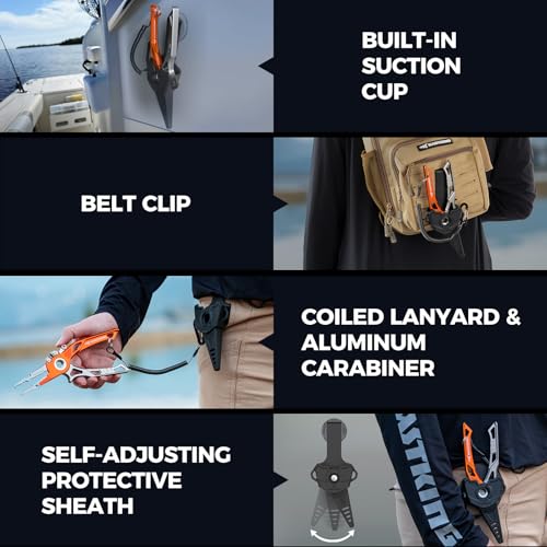 KastKing Folding Fillet/Fishing/Camping/Hunting Knife and 7.5” Aluminum Saltwater Fishing Pliers, Includes Sheath
