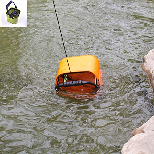 Toasis Live Fishing Bait Bucket 11L 2.9Gal EVA Fish Bucket - color: Olive