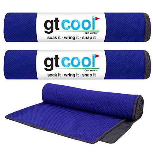 GT Cool Towel 3 Pack | 16"x36" | Cooling Towel for Golf, Outdoors & Athletics | Chill Cloth for HOT Days. (Blue-3Pack) - color: Navy-3pack