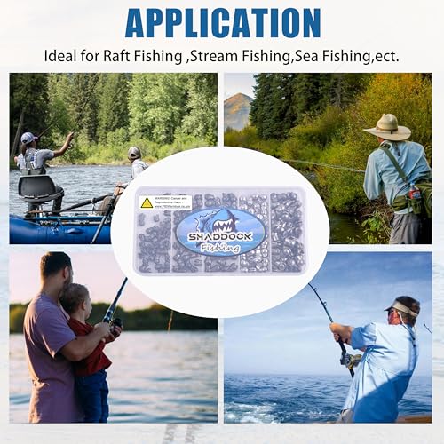 Split Shot Fishing Weights Sinkers, 200pcs Removable Fishing Line Weights and Sinkers for Freshwater Saltwater Bass Trout - size: 0.8g 1g 1.5g 2g 2.5g (Small-200pcs)