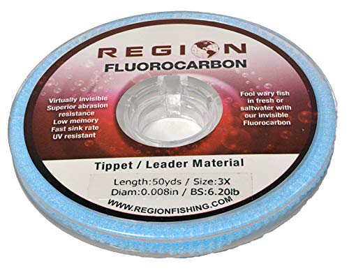 50YD Fluorocarbon Fly Fishing Tippet - Ultra Clear - Abrasion Resistant - 7X 6X 5X 4X 3X 2X 1X 0X - size: 3X