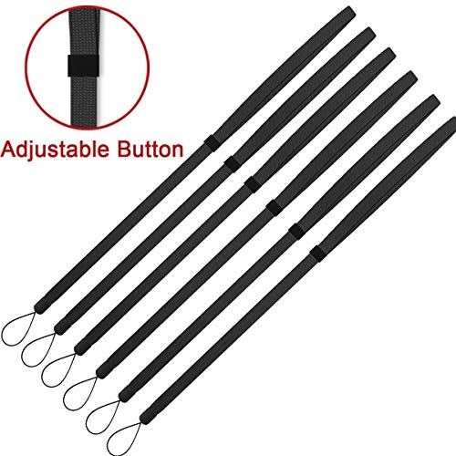 AMUU Lanyards Adjustable Black 6pcs for Walkie-Talkie,Cruise,Keys,Pen | Flat Braided Lanyardc for Phone,id Badges Holder,Office - color: 6 Pack Black Lanyard