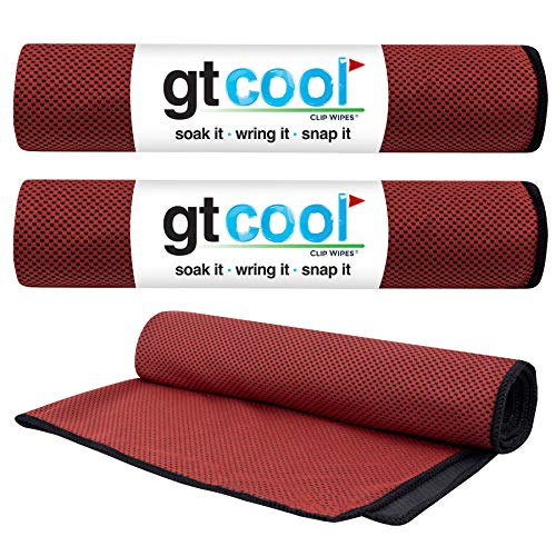 GT Cool Towel 3 Pack | 16"x36" | Cooling Towel for Golf, Outdoors & Athletics | Chill Cloth for HOT Days. (Red-3Pack) - color: Red-3pack