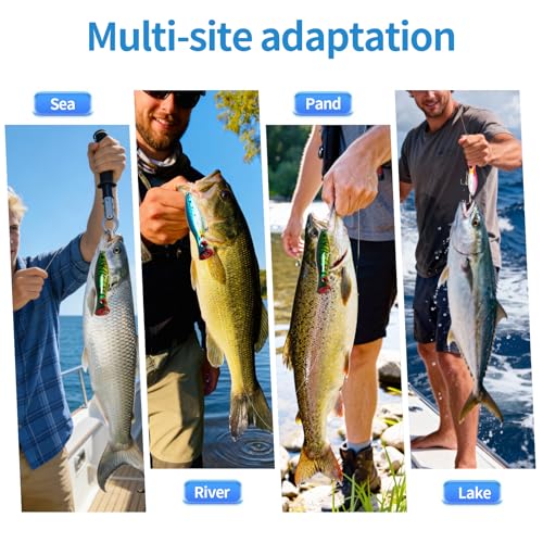 Large Top Water Popper Lure: 2pcs 3D Eyes Tuna Popper Saltwater Fishing Lures for Surf Fishing Gt Tuna Kingfish Large Predator Fish - color: Multi color