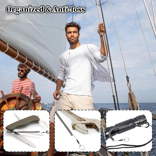 Dimeho Retractable Safety Coiled Lanyard Heavy Duty Fishing Lanyard Fishing Rod Tether Accessories - size: 2 m