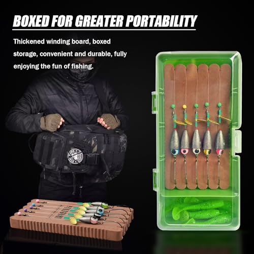 Ready Texas Rig for Bass Fishing Leaders Line Kit with Soft Bait Spinner Weight Worm Hook Fish Rig 5pc