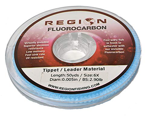 50YD Fluorocarbon Fly Fishing Tippet - Ultra Clear - Abrasion Resistant - 7X 6X 5X 4X 3X 2X 1X 0X - size: 6X