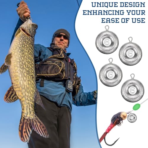 24 Pieces Fishing Disc Sinkers Weights Disc Sinker Fishing Sinkers Weights for Saltwater Catfishing Trolling Surf Tackle - size: 6 oz