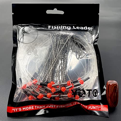 YOTO Fishing Tackle Leaders,Hi-Low Rig,Double Arms Saltwater Stainless Steel Leader with Swivels,High-Strength Fish Wire Gear Equipment, Fishing Gift - color: D1-Nylon Leader-70lb-12pcs