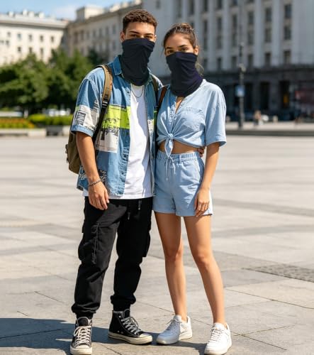Fishing Neck Gaiter, Sun Protection Face Mask, Cooling Neck Shield Scarf Cycling Balaclava Bandana for Men and Women - color: Navy