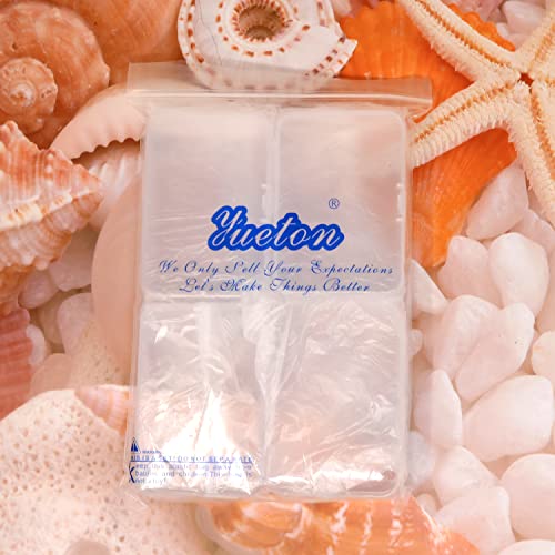 yueton 4pcs Clear White Rectangle Mini Storage Containers Box for Business Card,Accessories,Crafts,Screws,Drills,Battery