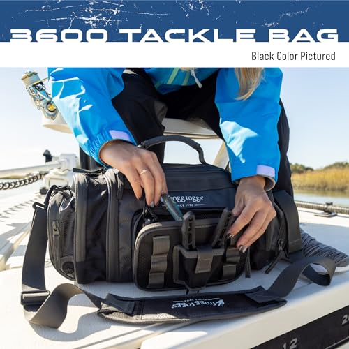 FROGG TOGGS Heavy Duty Fishing Tackle Duffle Bag, Includes Bait Trays - color: Solid Elements Brown, style: 3600