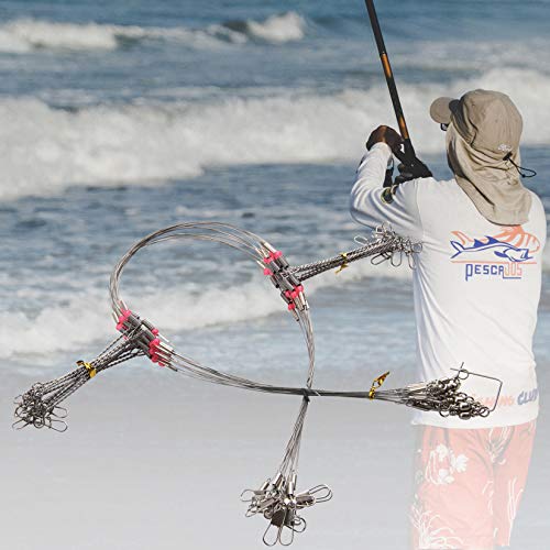 Fishing Leaders, Stainless Steel Fishing Wire Saltwater Tackle Rig with Swivels Snap Beads for Lures Bait Hooks High Strength Fishing Leader Wire Gear Equipment 2 Arms 3 Arms - color: 2Arm