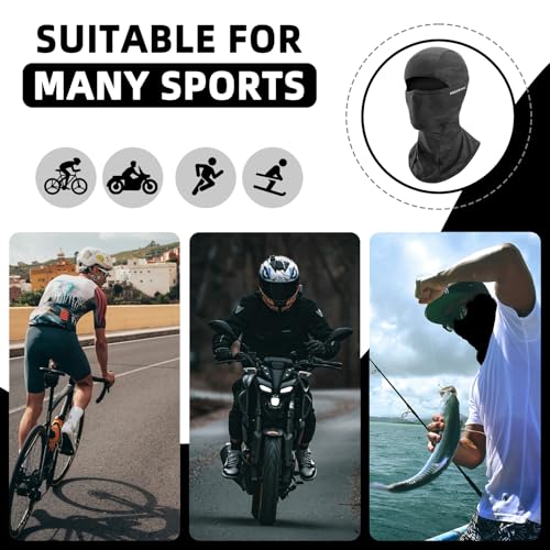 ROCKBROS Balaclava Face Mask for Men Women, Cooling & Breathable Summer Mask,UV Sun Protection for Cycling,Running - color: Black