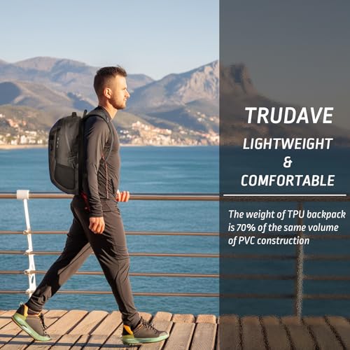 Trudave Waterproof Backpack, Waterproof Submersible Backpack, Floating TPU Coated Dry Bag with Airtight Zipper for Kayak, Fishing, Boating, Hiking (30L) - color: Blue, size: 30L
