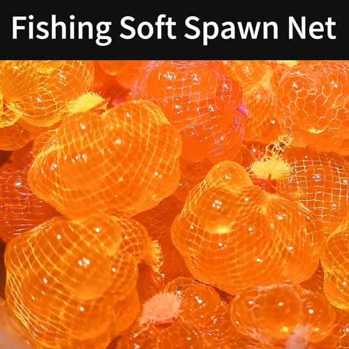 Philbinden 72 FT Fishing Soft Spawn Net,3'' Wide Fishing Spawn Sack Mesh Catfish Bait Holder Fishing Accessories for Roe Bags Fishing Equipment Tackle Kit - color: yellow