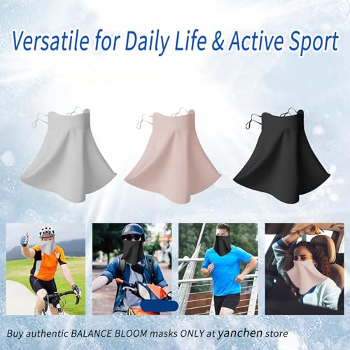 UV Sun Protection Face Mask with Neck Coverage UPF 50+ Face Shield Breathable Design for Summer Outdoor Activities - color: Grey